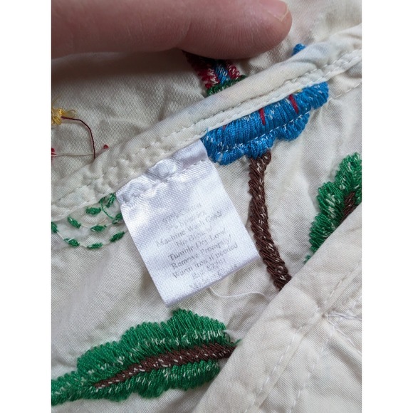 Johnny Was Blazer Womens Small Embroidered Birds Flowers Buttoned Floral White‎ - Picture 8 of 9